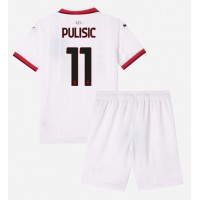 AC Milan Christian Pulisic #11 Udebanesæt Børn 2024-25 Kortærmet (+ Korte bukser)